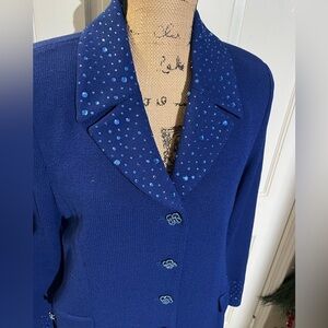St John Elegant Blue pantsuit